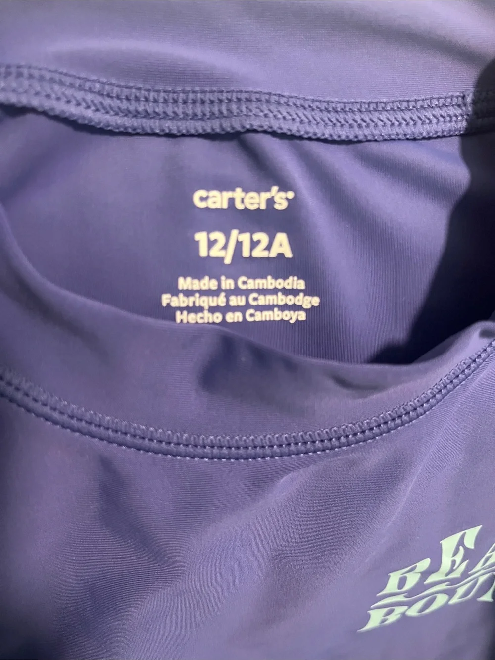 Carter's Deep Blue Long Sleeve Swim Top